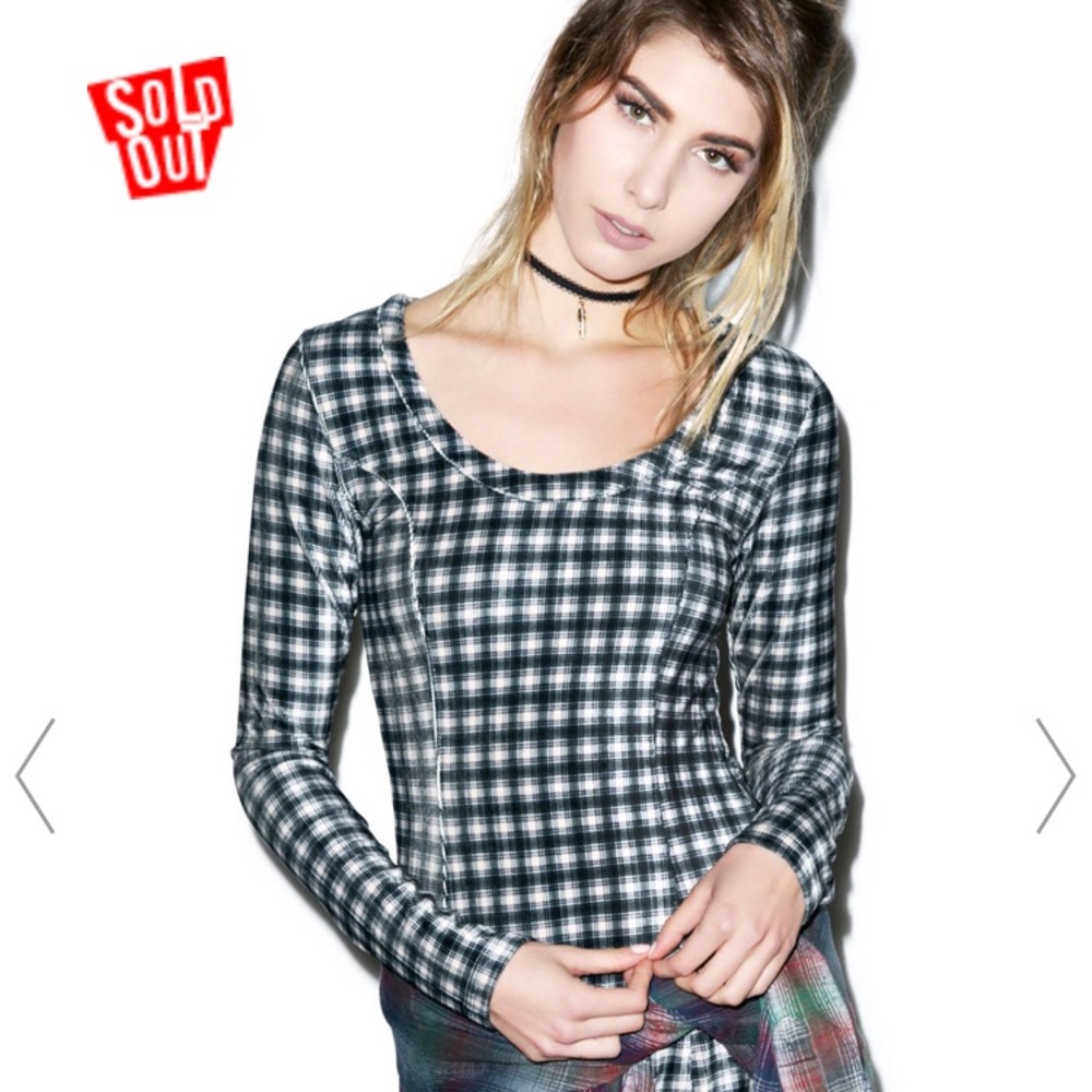 Velvet plaid long sleeve dress
